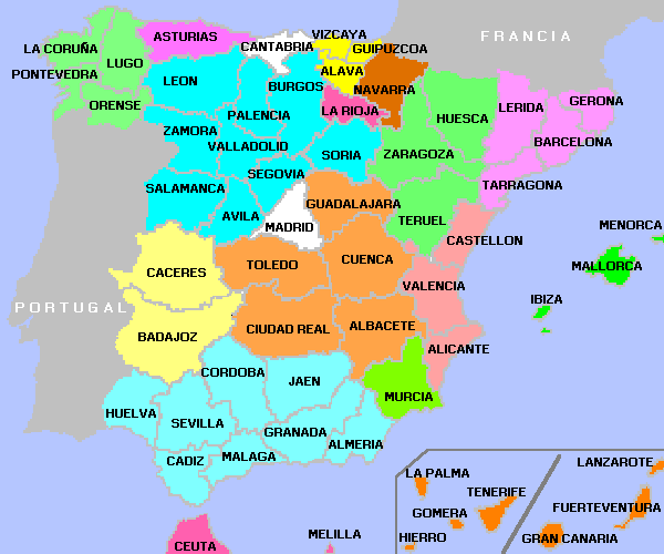mapa europa fisico. mapa espana
